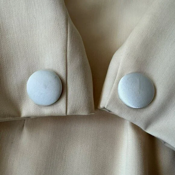 Christian Dior Womens Cream Double-Breasted Blazer & Skirt Set Size 8